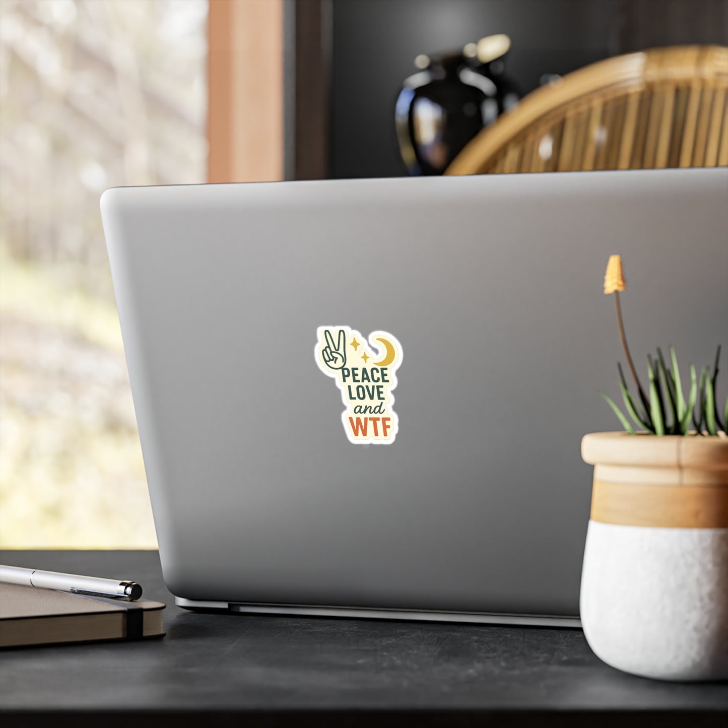Peace Love & WTF - Sassy Zen Kiss-Cut Stickers