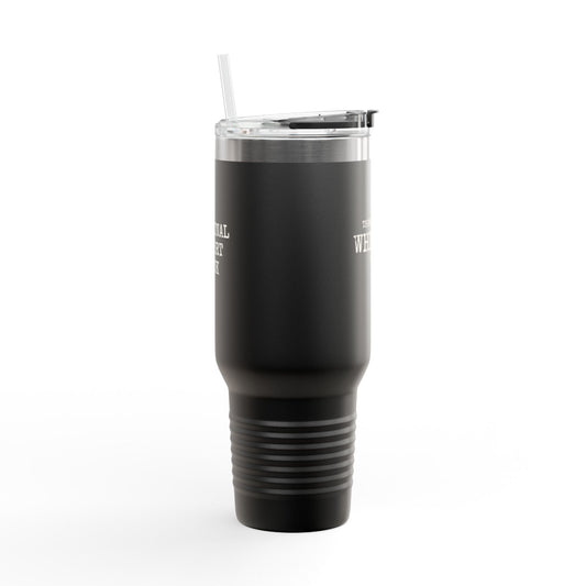 40oz Insulated Travel Mug — “There Might Be Whiskey In Here” Red Tumbler