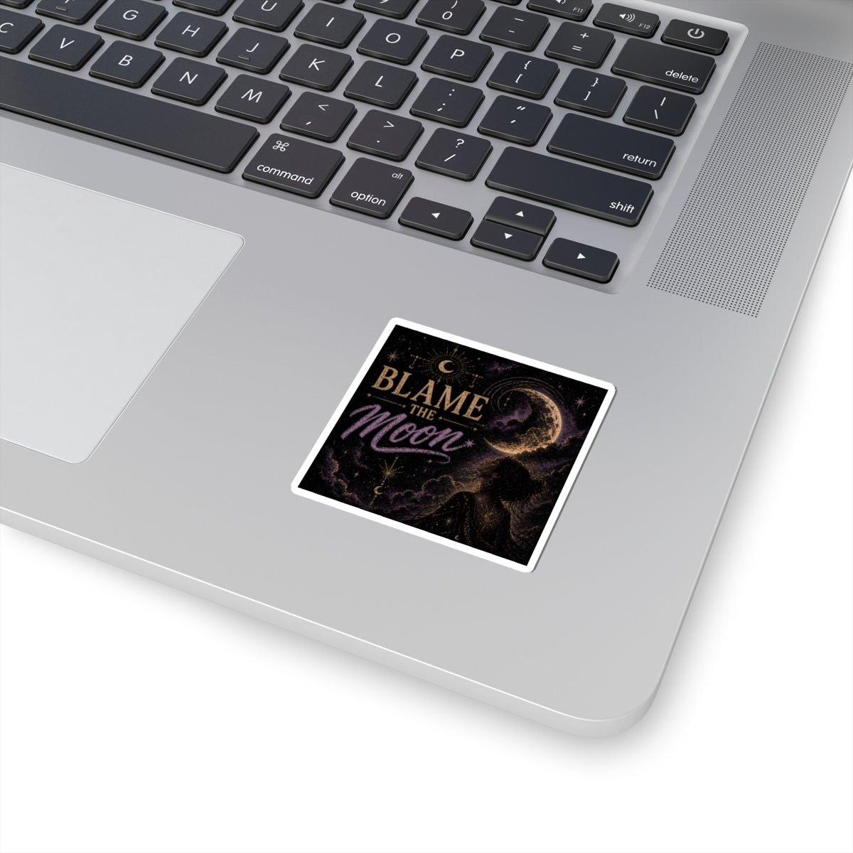 Blame the Moon Kiss-Cut Sticker — Mystic Celestial Moonlight Design